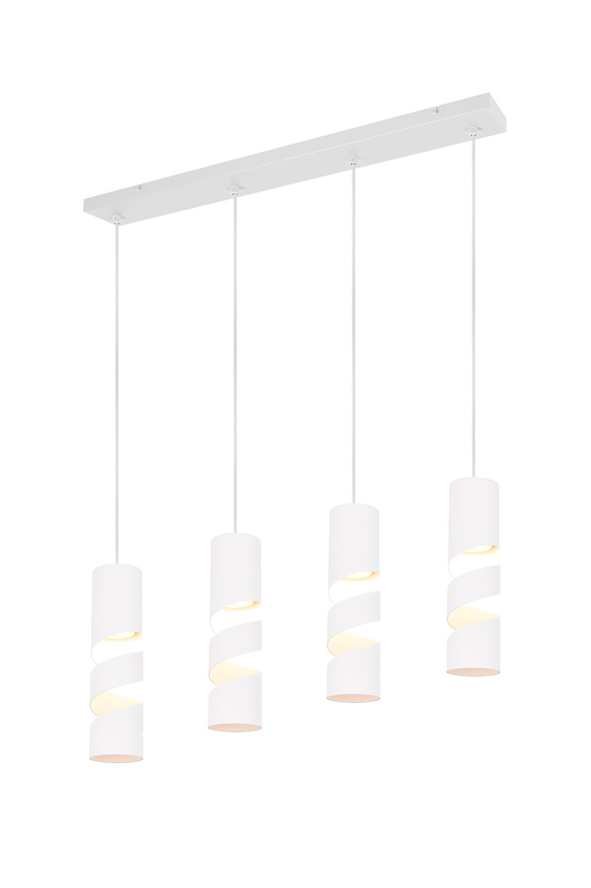 Lustra Stream, TRIO, 80x9x150 cm, 10W, 4x GU10, metal, alb mat - imagine 5